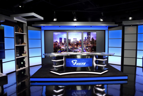 Vietv anchor desk and graphic wall