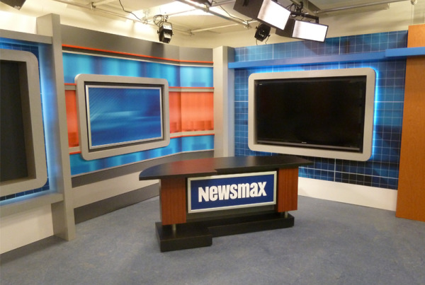 Anchor desk for NewsMax