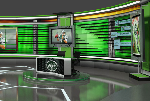 New York Jets virtual reality broadcasting set